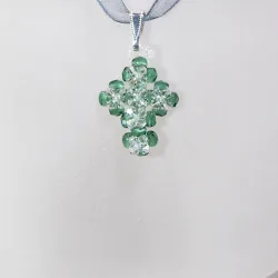 Pendant 30cm - Viridiana-Gray Organza - Pendant 30cm - Laiton argenté